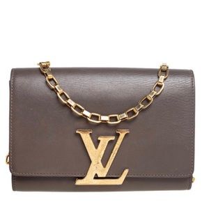 Authentic Louis Vuitton Granit Leather Chain Bag/Clutch